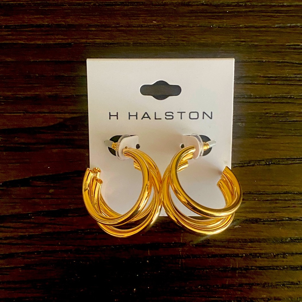 NEW Halston gold earrings